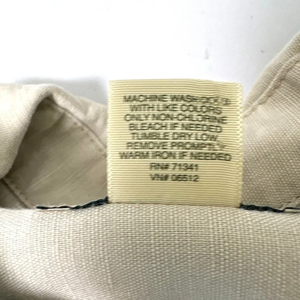LL Bean‎ Utility Jacket Womens M Reg Tan Linen Blend Pockets Button Front